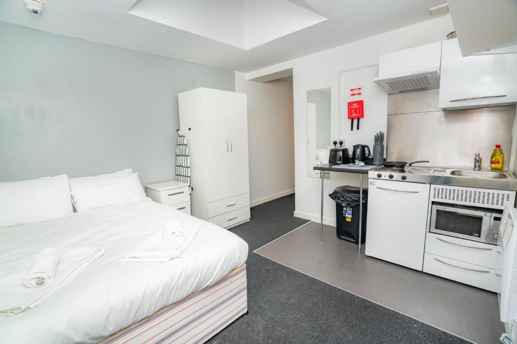 Η κουζίνα ή μικρή κουζίνα στο Compact & Cosy Central Coventry Budget Studio
