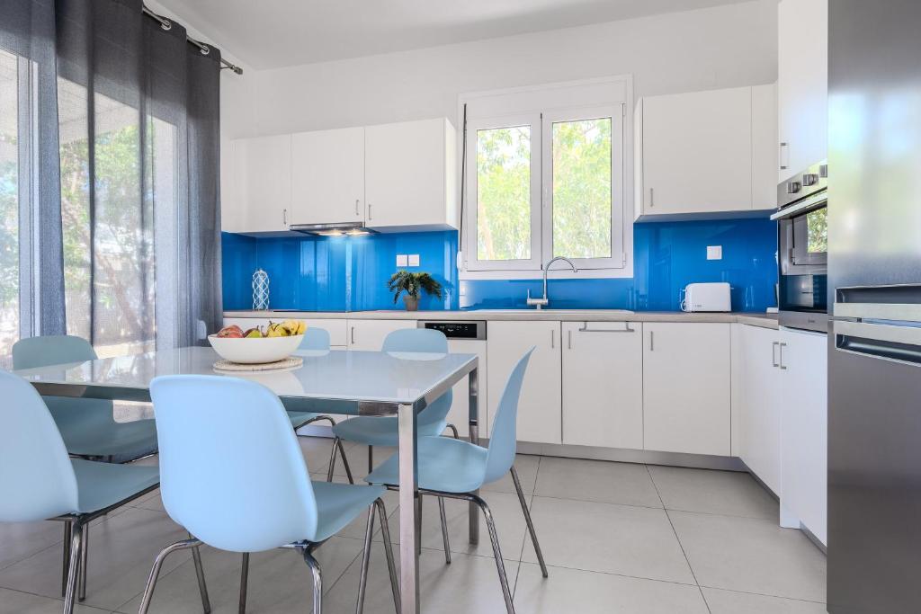Kuchyň nebo kuchyňský kout v ubytování Sea View Villa Emmanouella
