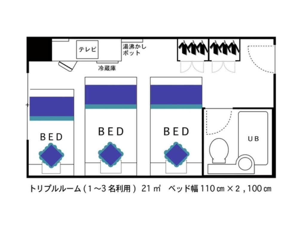Hotel Area One Ise Inter - Vacation STAY 38393vの見取り図または間取り図
