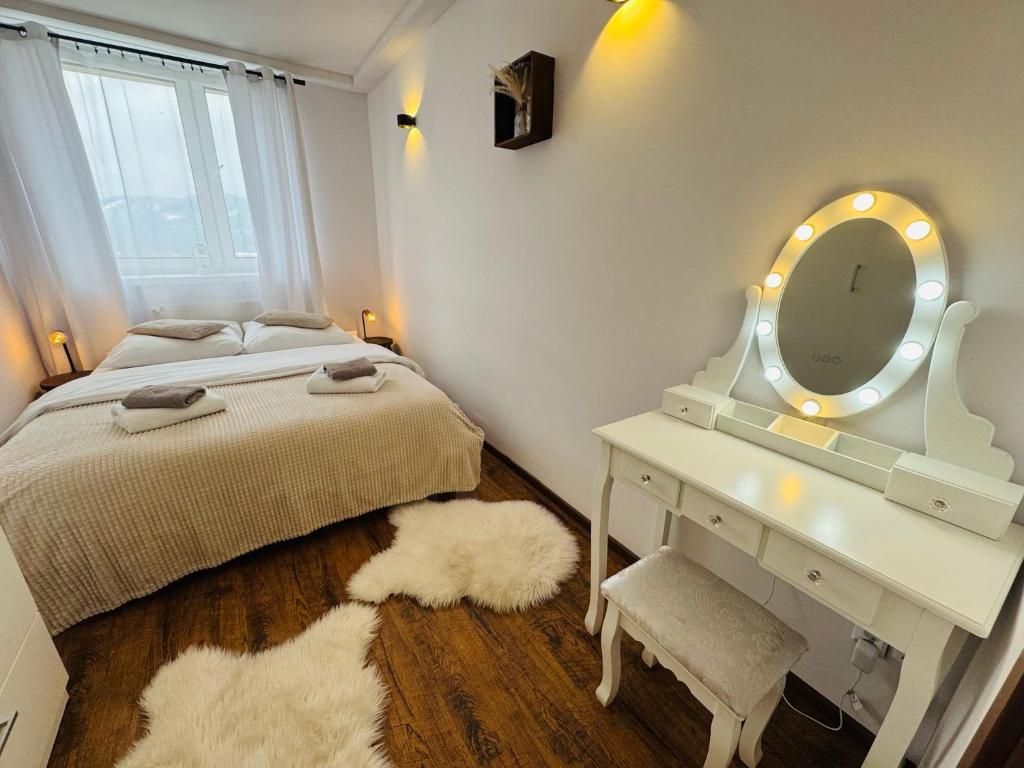 Postel nebo postele na pokoji v ubytování Rodzinne Wzgórze