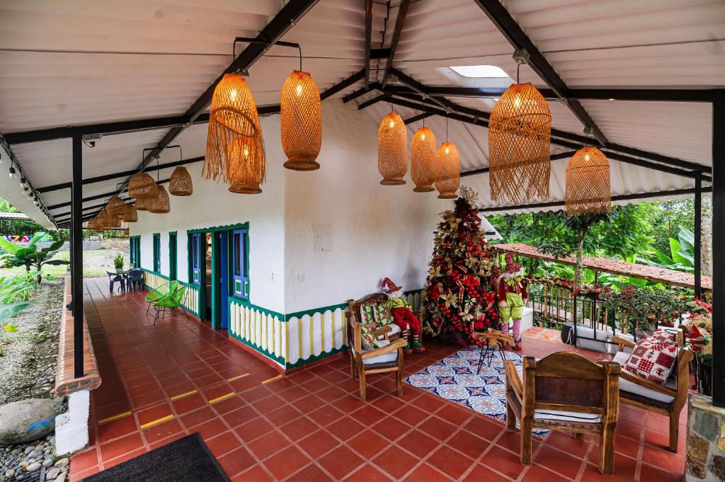 Restaurace v ubytování Hotel campestre La Esperanza en Dios