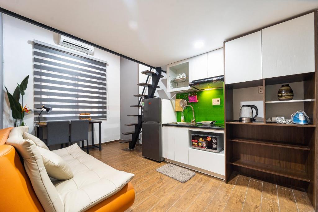 Kuchyň nebo kuchyňský kout v ubytování Kiba Primestay Duplex Studio