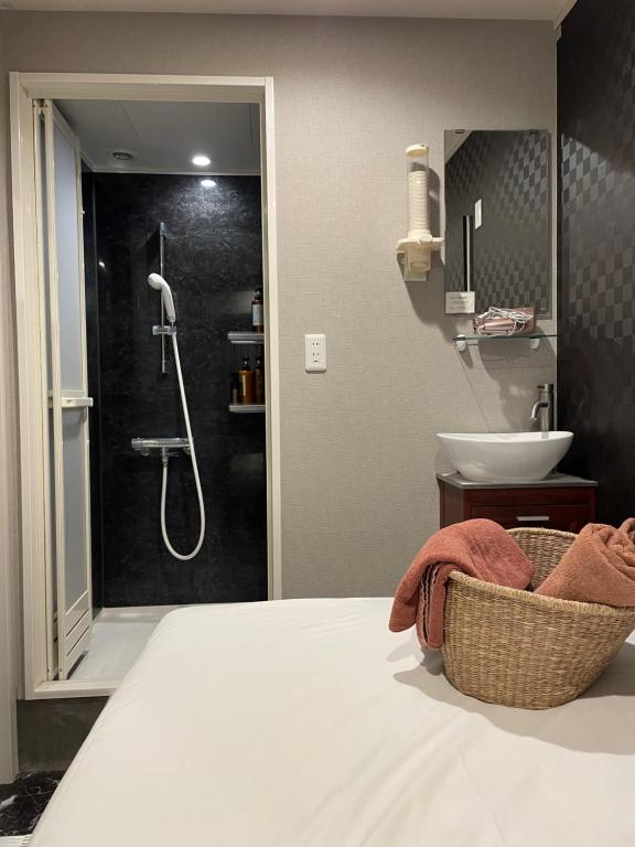 Koupelna v ubytování mr Hotel