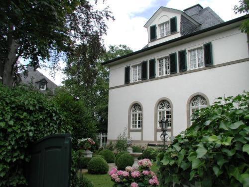 una casa blanca con un jardín delante de ella en Bastgen Bed & Breakfast, en Wittlich
