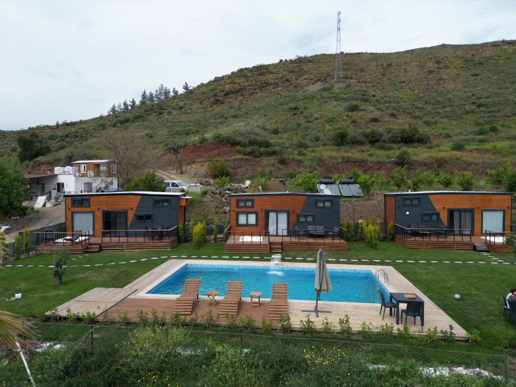 Bazén v ubytování Kaktüs tiny house nebo v jeho okolí