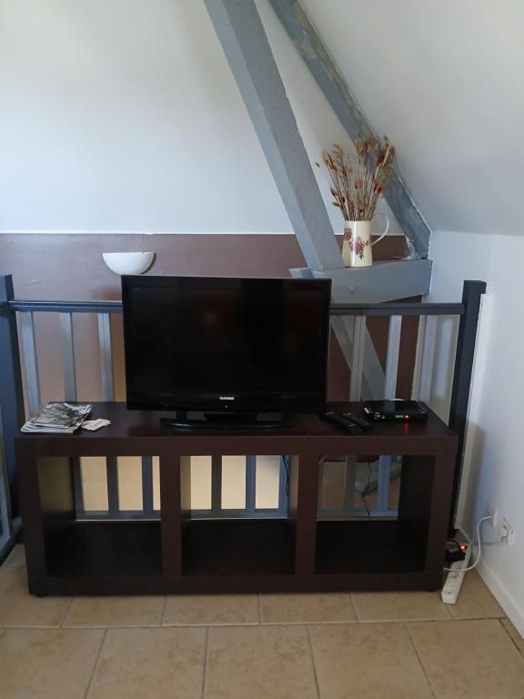 TV a/nebo společenská místnost v ubytování Domaine des Ifs