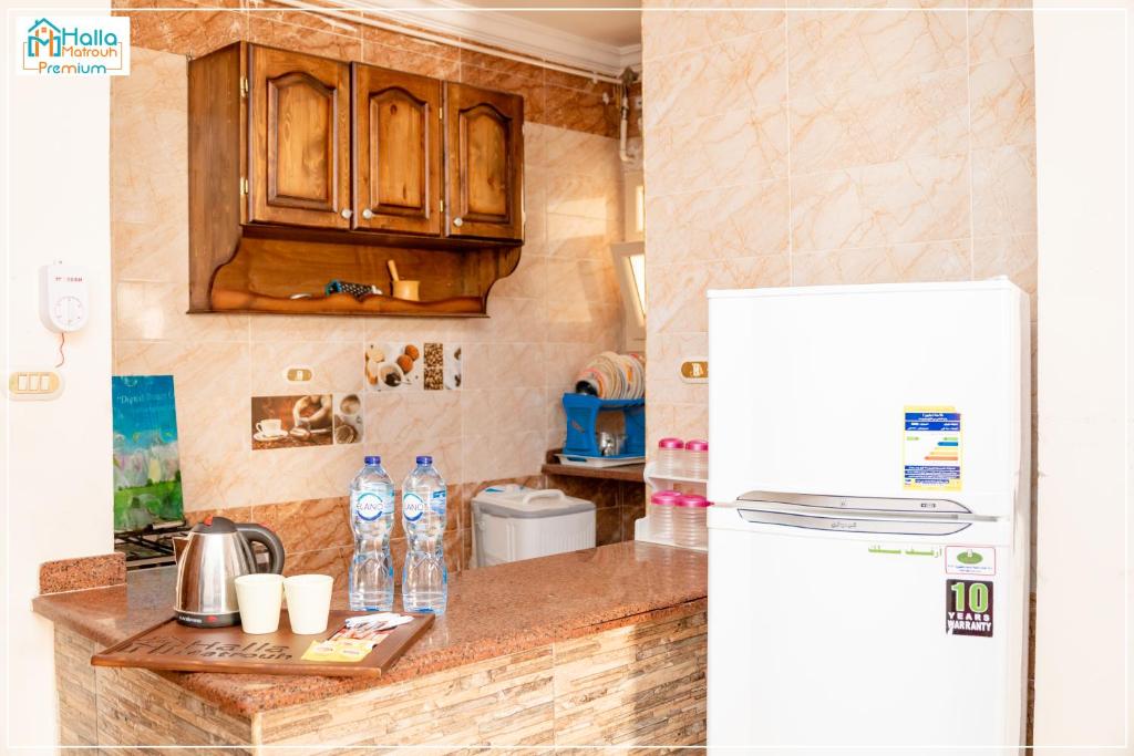 Kuchyň nebo kuchyňský kout v ubytování Halla Matrouh Premium