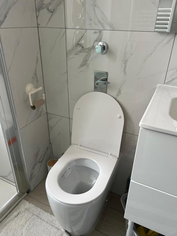 Koupelna v ubytování Stanza Dima