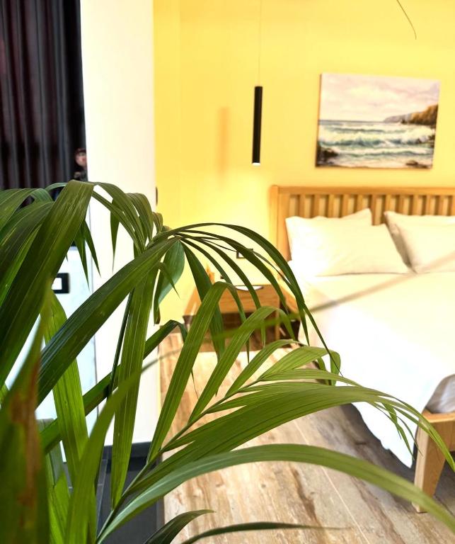 Postel nebo postele na pokoji v ubytování Imperial suite Vlora