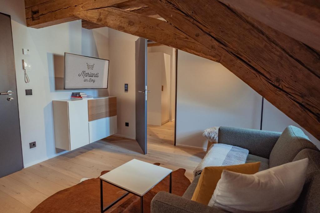 Kuchyň nebo kuchyňský kout v ubytování Mariandl am Berg