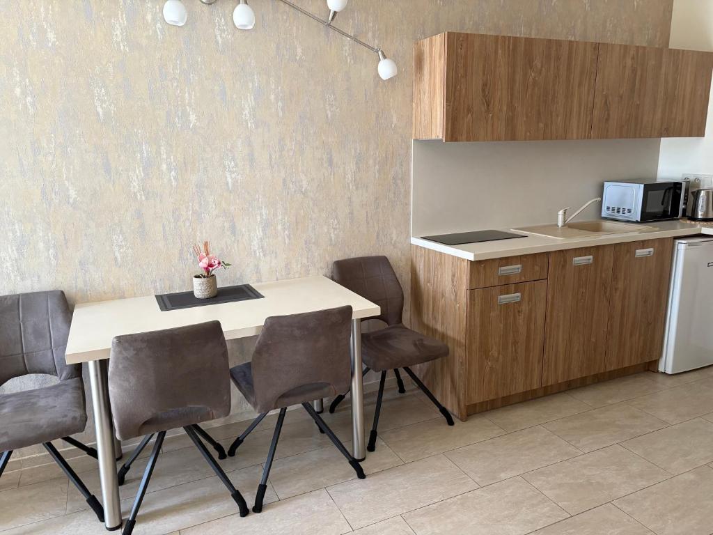 Kuchyň nebo kuchyňský kout v ubytování Apartmány I - KAfe Bojnice