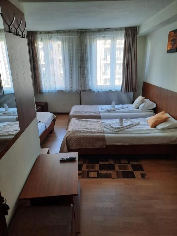 Postel nebo postele na pokoji v ubytování Pensiunea Paco