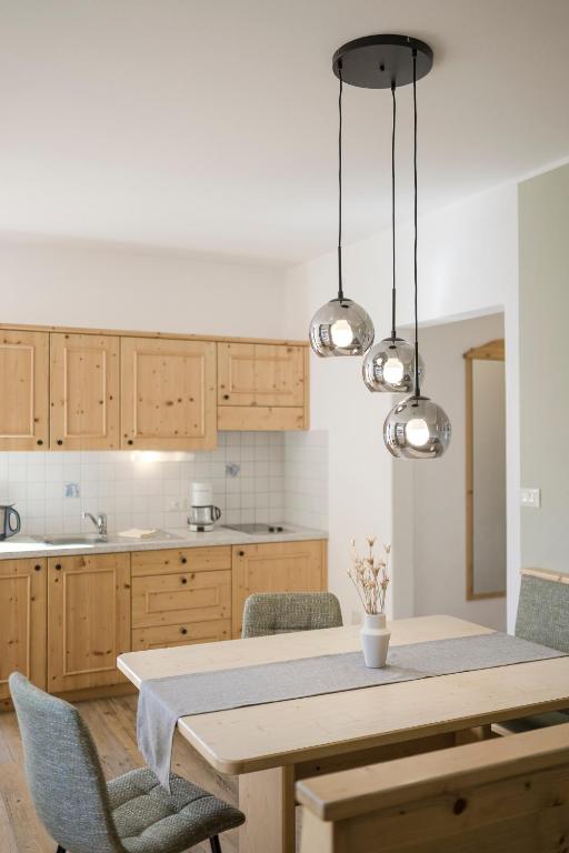 Kuchyň nebo kuchyňský kout v ubytování Pension-Appartement Mitterhofer