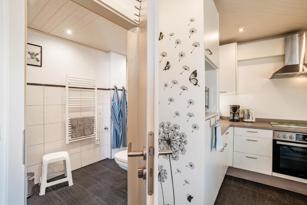Kuchyň nebo kuchyňský kout v ubytování Ferienwohnung Huschle