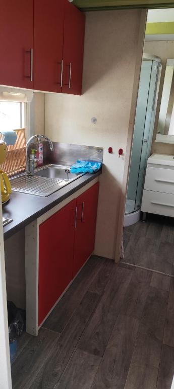 Kuchyň nebo kuchyňský kout v ubytování Chalets dans le Luberon