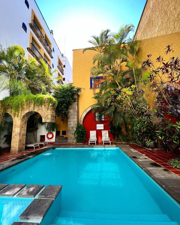 Bazén v ubytování Hotel de Mendoza nebo v jeho okolí