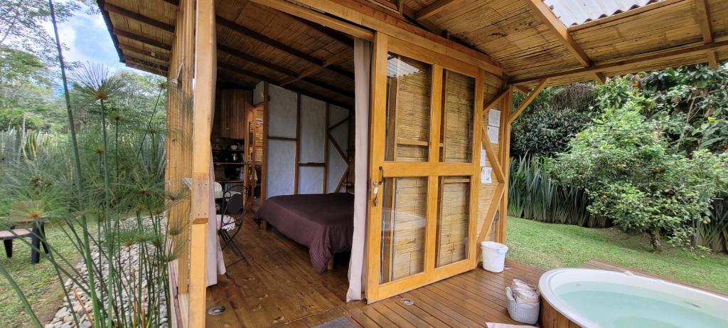 Zahrada ubytování Exclusivo Cocora con Jacuzzi Salento Quindio