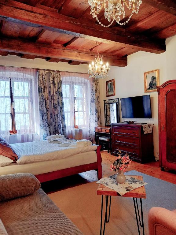 Postel nebo postele na pokoji v ubytování Pension Nina