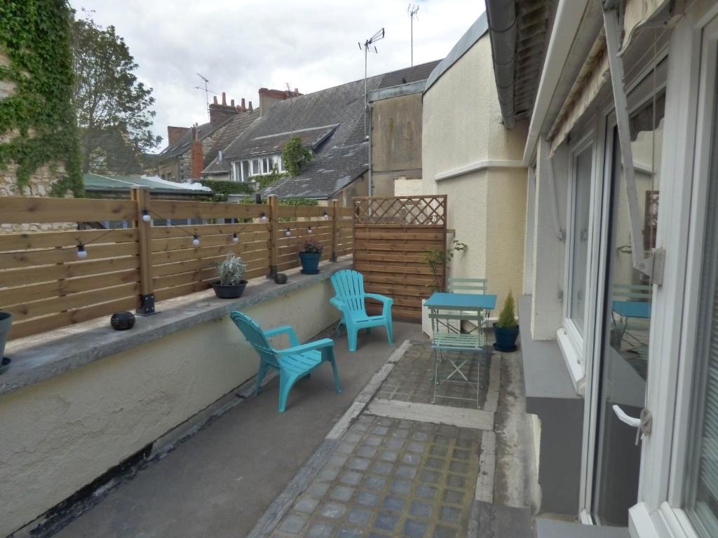 En balkon eller terrasse på Appartement centre ville