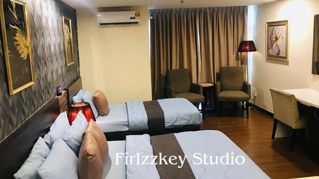Postel nebo postele na pokoji v ubytování FirIzzkey Studio