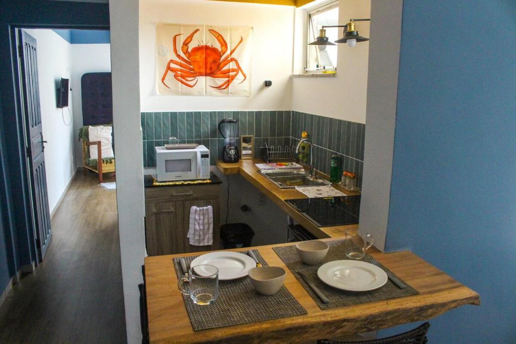 Kuchyň nebo kuchyňský kout v ubytování Loft em Belém at Doca-Umarizal, Bairro nobre central