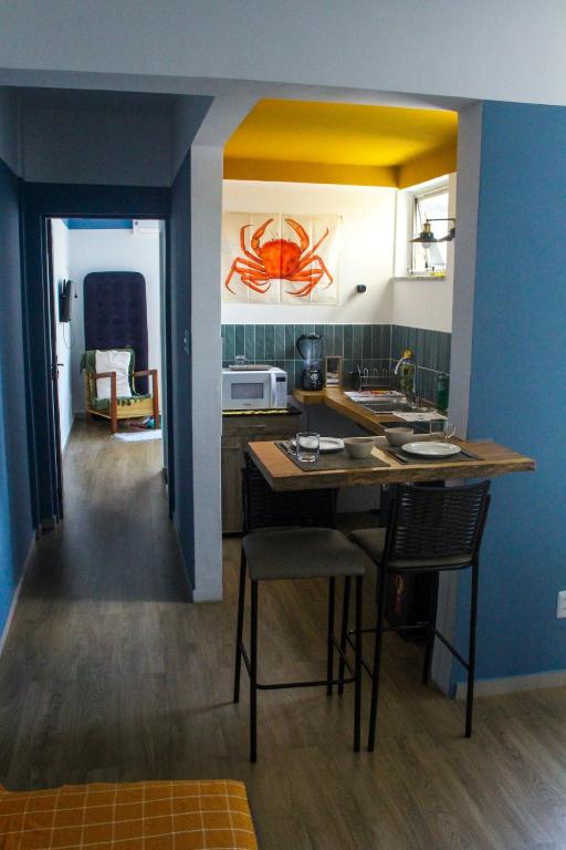 Kuchyň nebo kuchyňský kout v ubytování Loft em Belém at Doca-Umarizal, Bairro nobre central