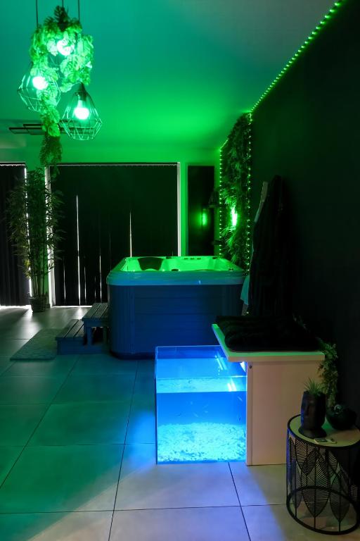 Bazén v ubytování Ô Spa Privatif - Luxury Suite - JACUZZI-SAUNA-NETFLIX-FISHSPA-SERVIETTES-PEIGNOIRS-SANDALES-CAFE nebo v jeho okolí