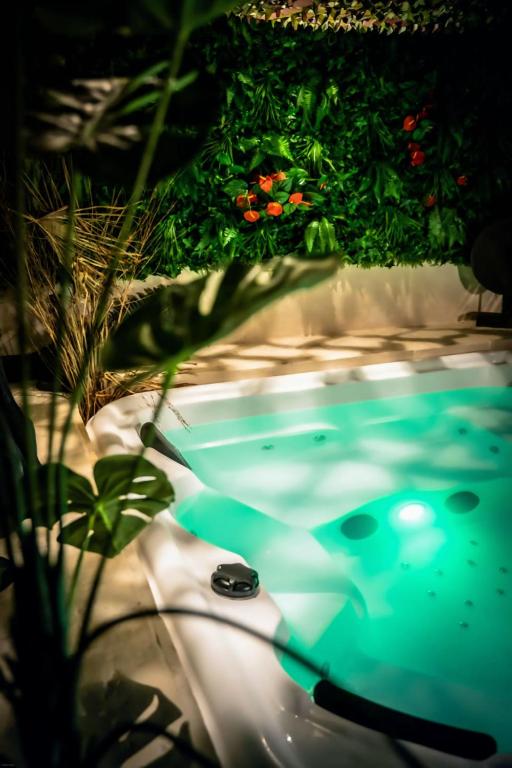 Bazén v ubytování Ô Spa Privatif - Luxury Suite - JACUZZI-SAUNA-NETFLIX-FISHSPA-SERVIETTES-PEIGNOIRS-SANDALES-CAFE nebo v jeho okolí