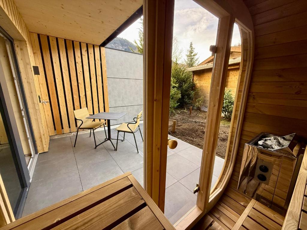 Balkón nebo terasa v ubytování TinyHome Singer - inclusive private Sauna