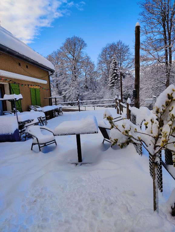 Auberge La Soulan v zimě
