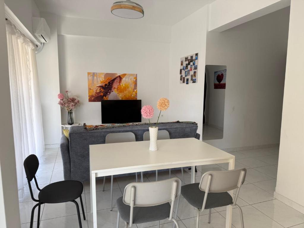 TV a/nebo společenská místnost v ubytování Piraeus new hotel