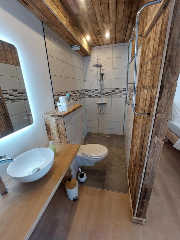 Koupelna v ubytování Le châtelain de Bouillon
