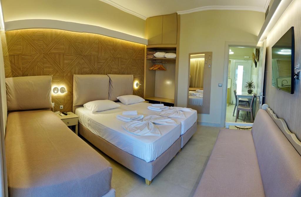 Postel nebo postele na pokoji v ubytování Galazio Asteri 1 Green, Luxury & Eco