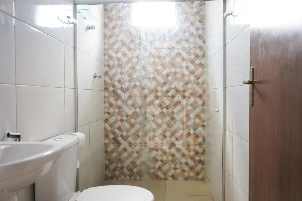 Koupelna v ubytování Hotel Galícia