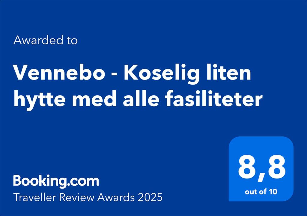 Certifikát, hodnocení, plakát nebo jiný dokument vystavený v ubytování Vennebo - Koselig liten hytte med alle fasiliteter