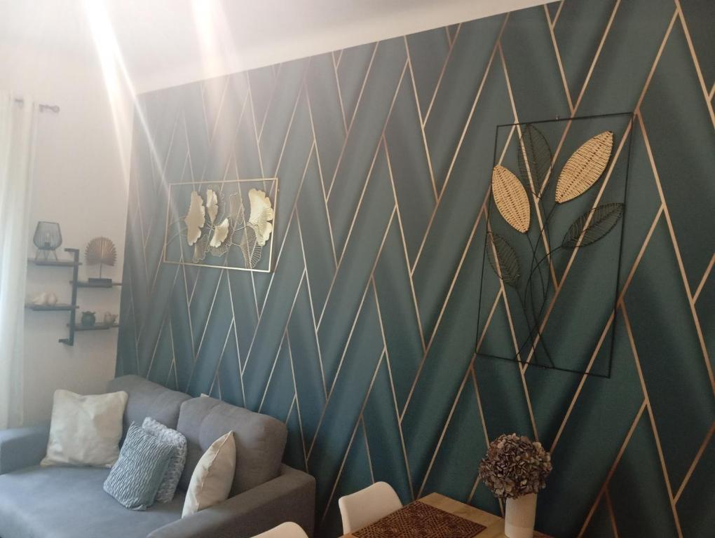 Posezení v ubytování Appartement hyper centre 1 lorient Jardin clos
