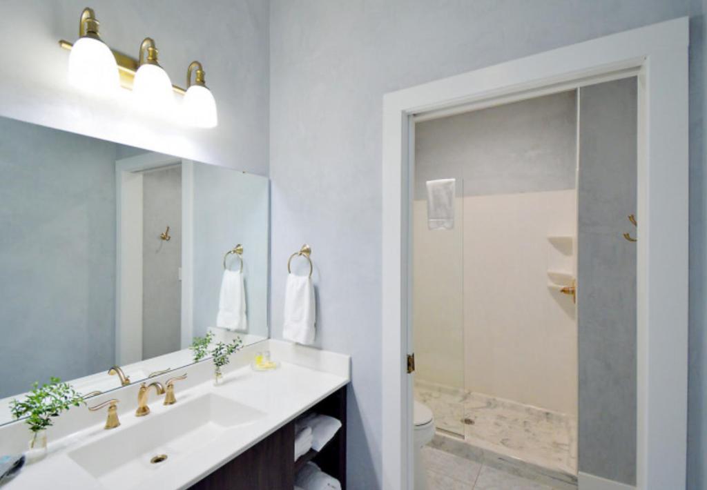 Koupelna v ubytování Hotel Audubon