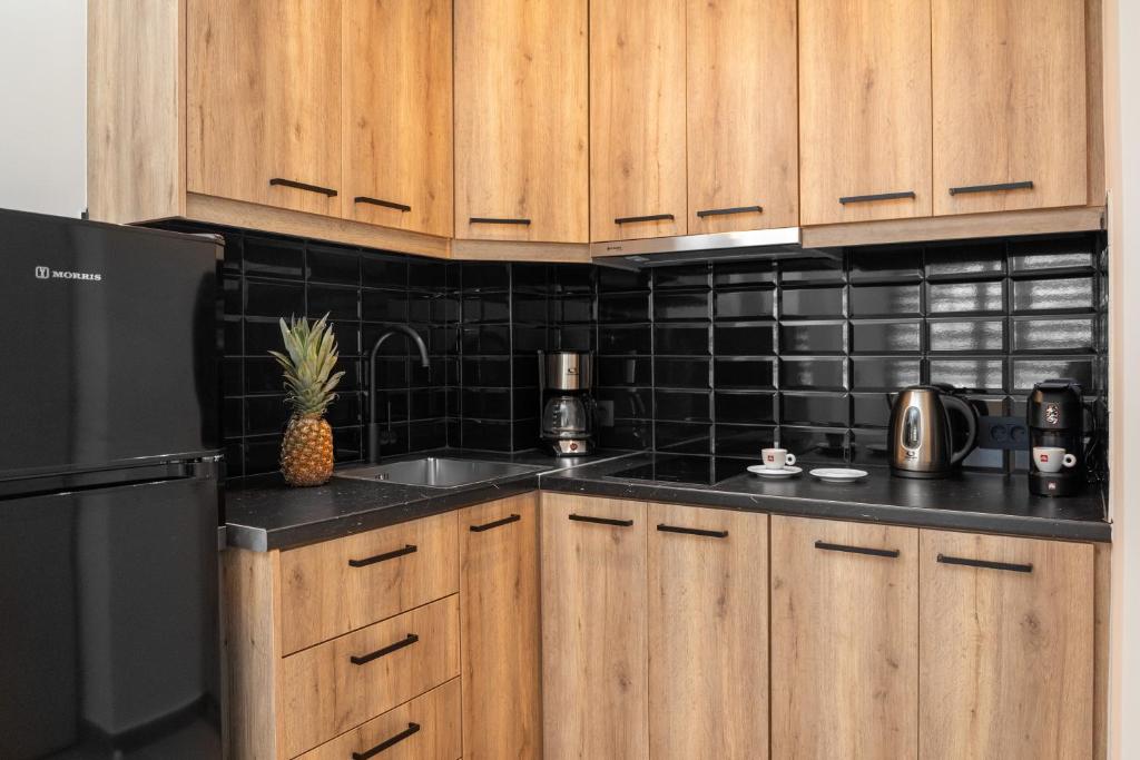 Kuchyň nebo kuchyňský kout v ubytování Depalyma Suites