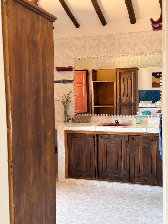 Kuchyň nebo kuchyňský kout v ubytování Rustico Hostel Barichara