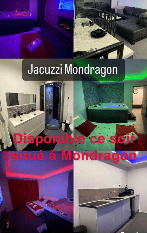 un collage de quatre photos d'une pièce avec différentes pièces dans l'établissement Love room, à Mondragon