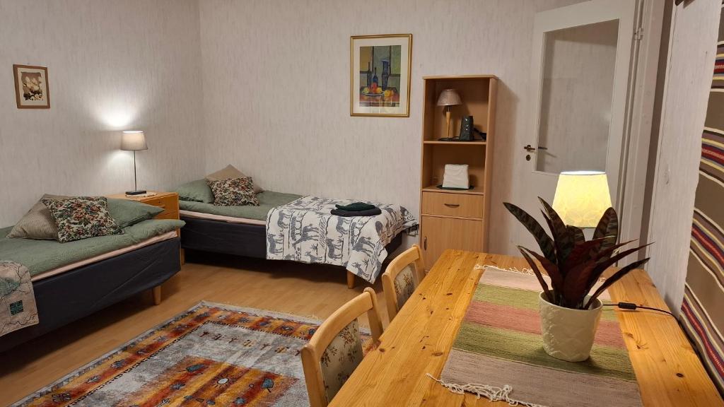 Χώρος καθιστικού στο Kodikas yksiö Kangasniemen keskustassa