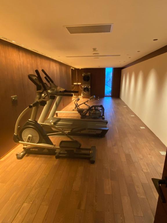 Fitness centrum a/nebo fitness zařízení v ubytování The Purple Horse Hotel 北京紫龙花园酒店 - Beijing Sky Garden Boutique Hotel & Rooftop Infinity Mini Pool & near Forbidden City & Wangfujing & Tiananmen & Nanluoguxiang & Lama Temple