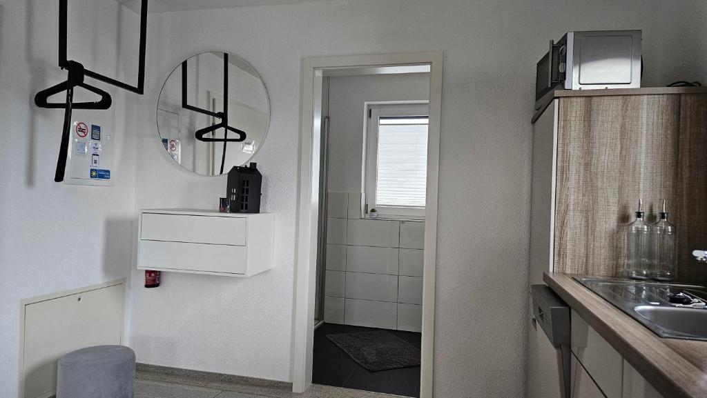Kuchyň nebo kuchyňský kout v ubytování Gästehaus Ferienwohnung Abendstern
