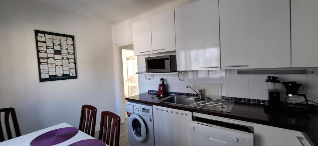 Kuchyň nebo kuchyňský kout v ubytování City Apartment Sairaalakatu, lämmin sähköistetty autotalli sisältyy hintaan
