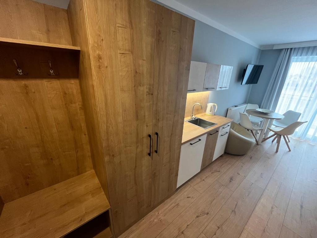 Kuchyň nebo kuchyňský kout v ubytování VILLA VARSOVIA ROWY