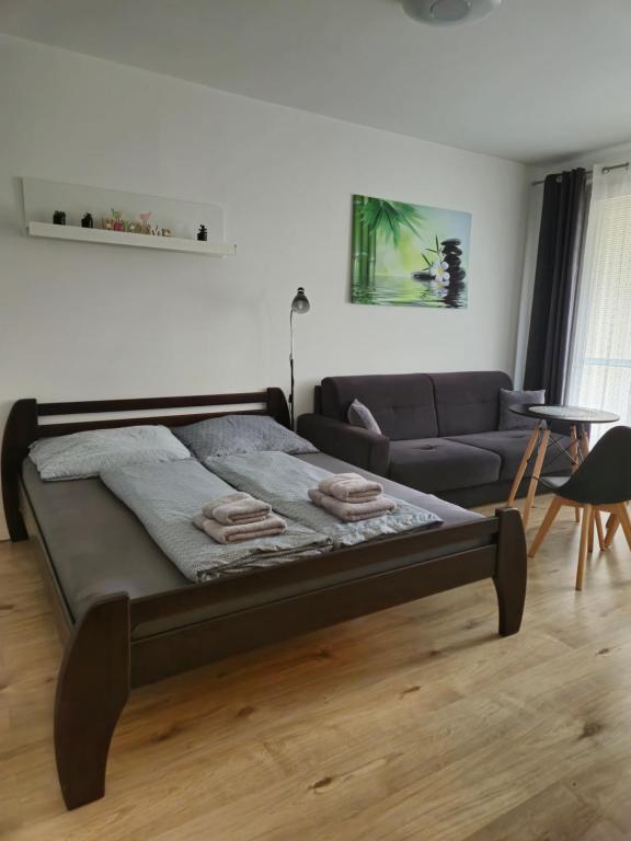 A seating area at Apartment Klimka with balcony, free wifi and free parking