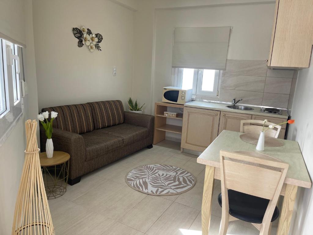 Kuchyň nebo kuchyňský kout v ubytování Sea View Apts & Suites by Pachiplex