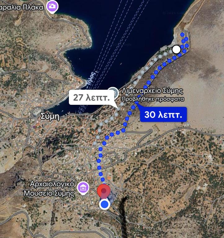a map of the proposed route for the avenue interchange at EIRINI in Symi
