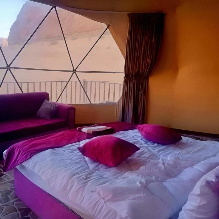 Postel nebo postele na pokoji v ubytování Wadi rum vaggie camp
