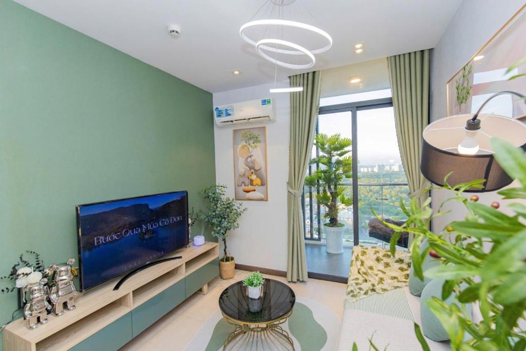TV a/nebo společenská místnost v ubytování Condotel CSJ Luxury Vũng Tàu